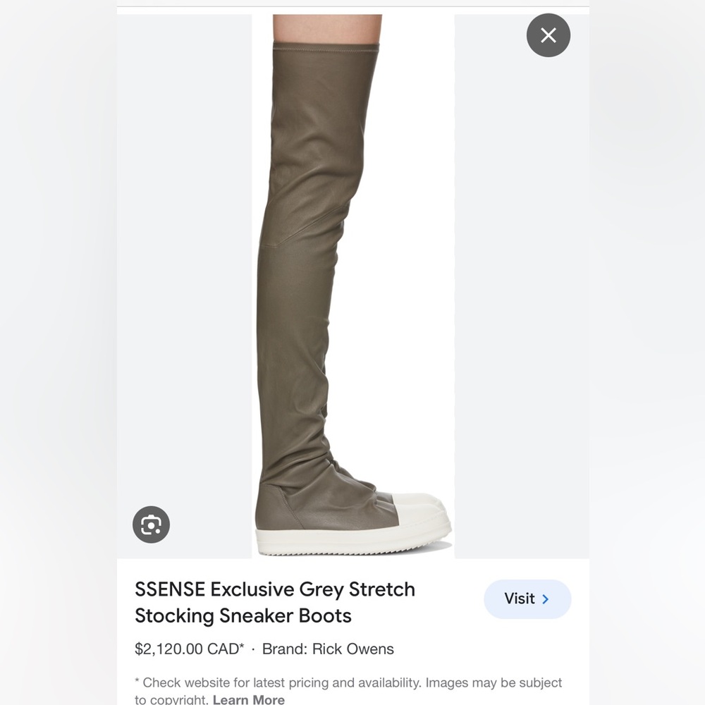 Ssense exclusive over the knee Rick owens